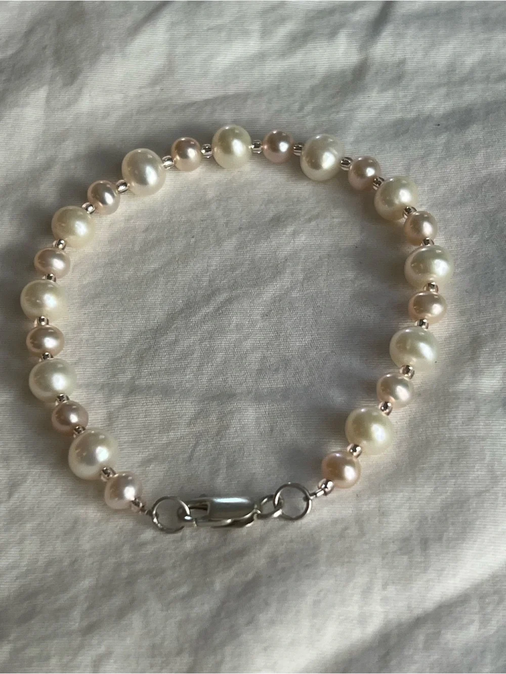 Sterling silver fresh water pearl bracelet